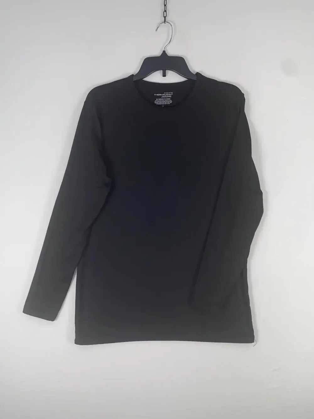 Thermajohn Thermal Shirt Mens Large Black Long Sleeve Tagless Stretch Base Layer